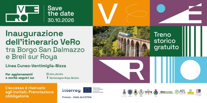 Viadotto ferroviario immerso in un paesaggio alpino verde, rappresentando l'itinerario del treno storico VeRo.