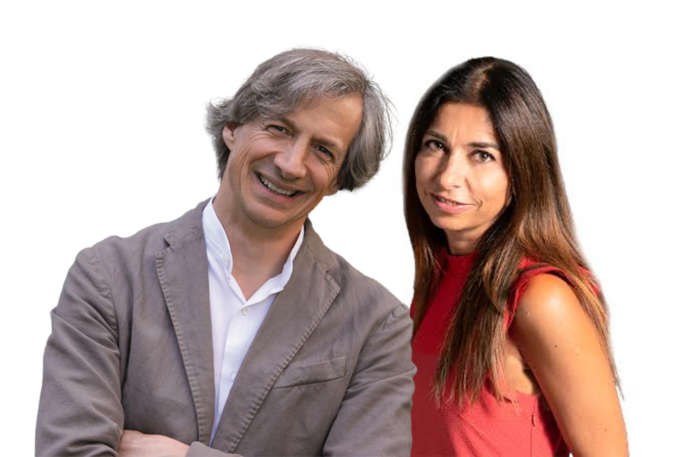 I conduttori Valentina Furlanetto e Riccardo Barlaam del programma radiofonico 'Immagini, uno sguardo sull'attualità'