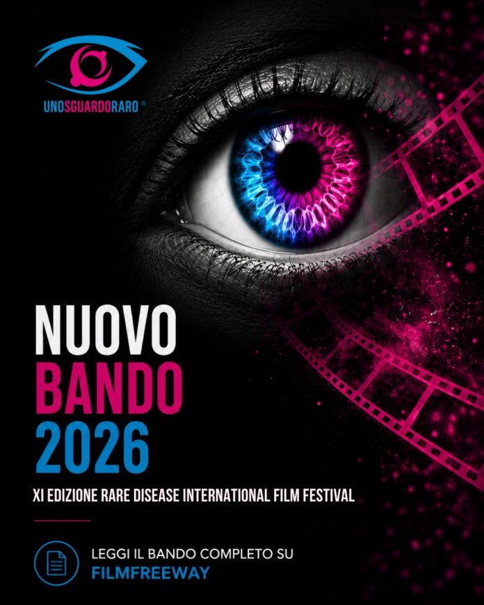Locandina ufficiale con occhio e pellicola per il festival Uno Sguardo Raro