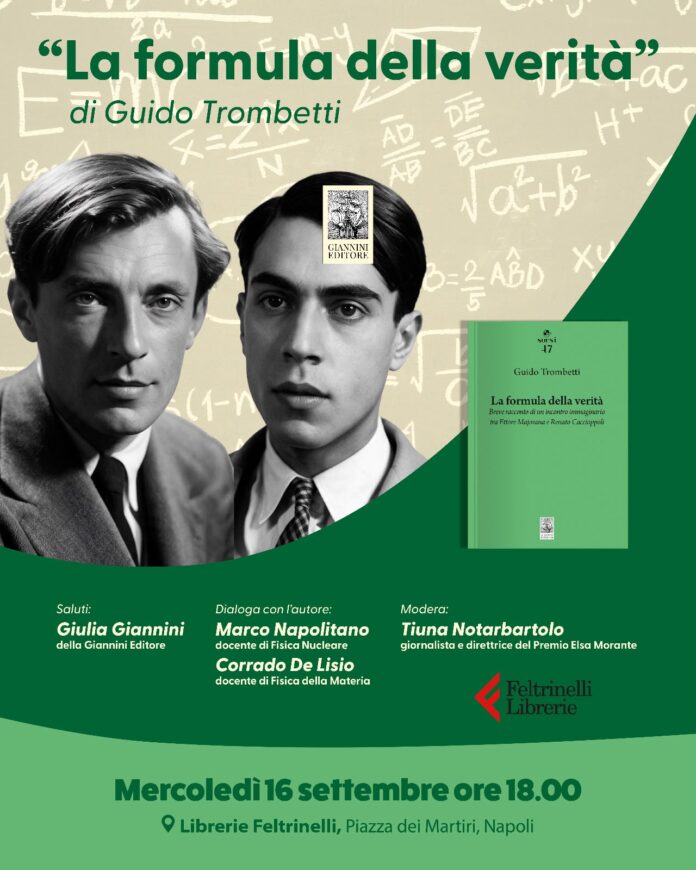 Locandina evento presentazione libro La formula della verità di Guido Trombetti alla Feltrinelli Napoli