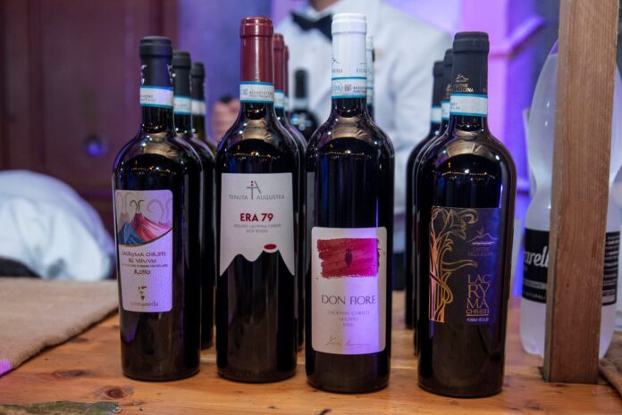 Persone giocano a un gioco tradizionale durante la Festa del Vino a Boscoreale