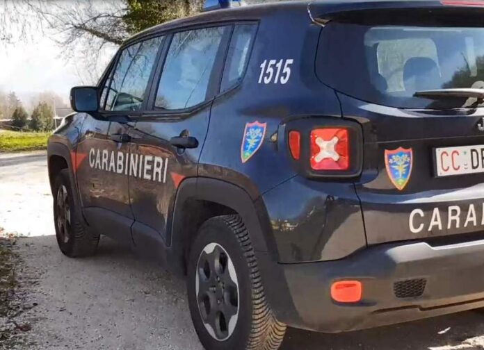 Veicolo dei Carabinieri in sosta su strada sterrata, immagine illustrativa per reati ambientali.